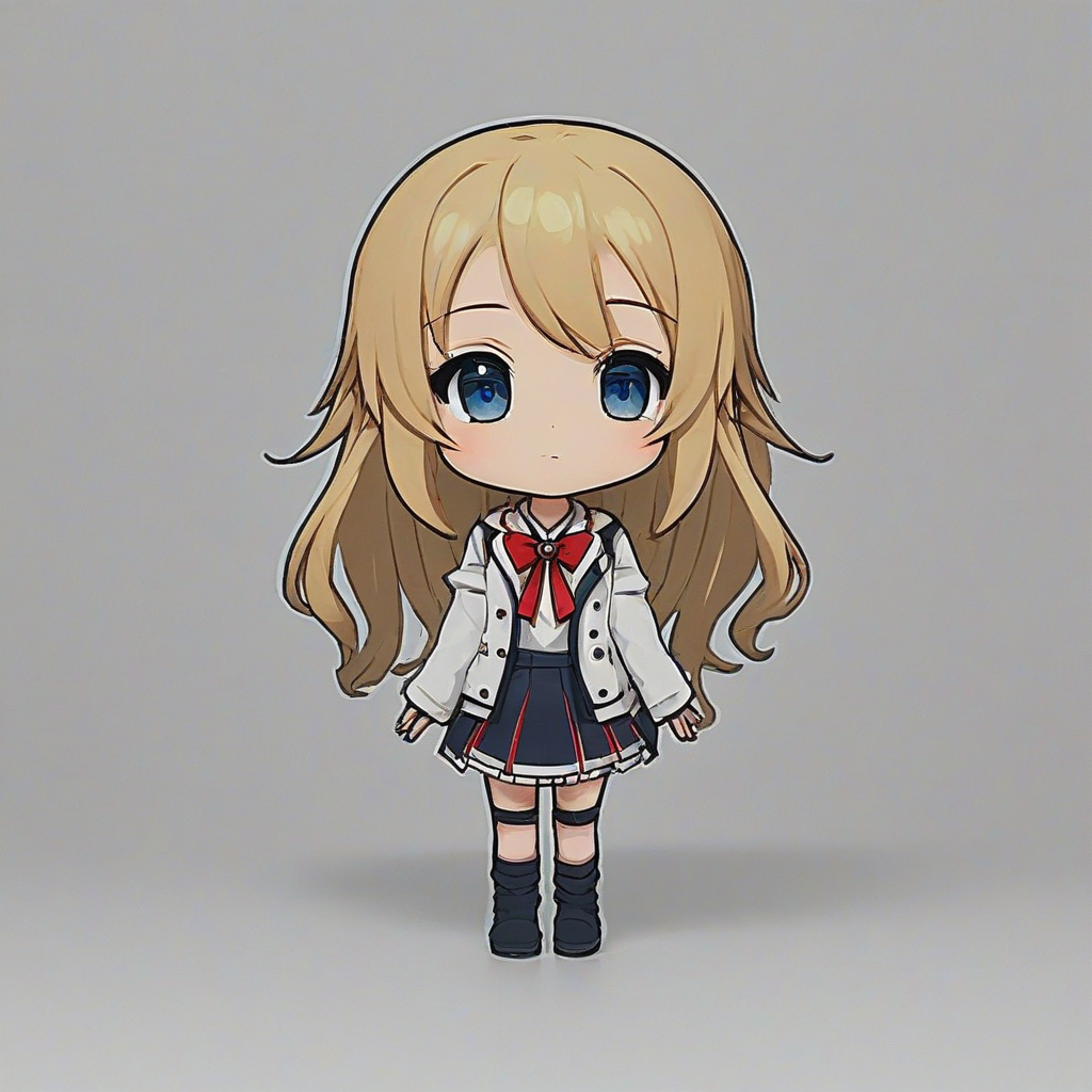 chibi style anime girl, on a plain white background, even lighting