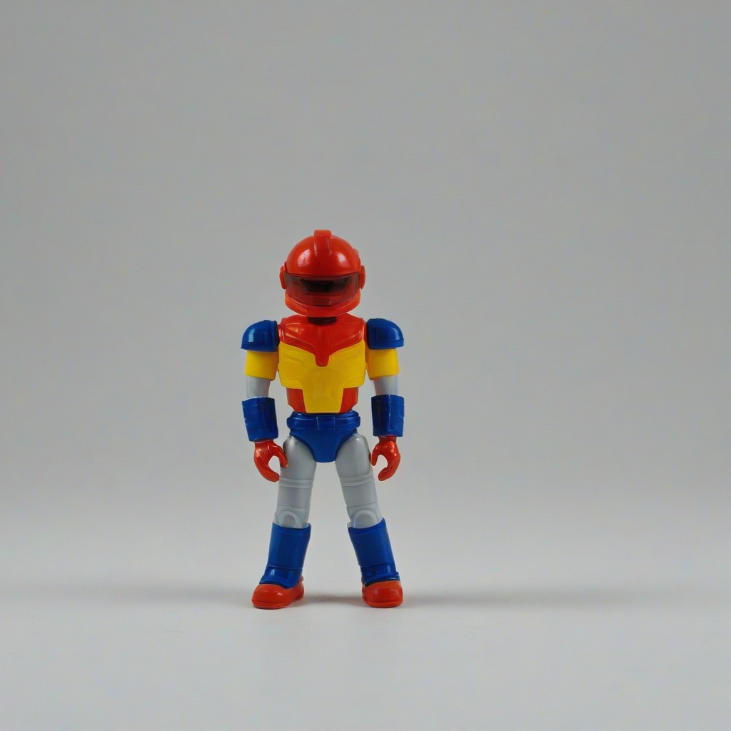 1980's Plastic toy, on a plain white background, even lighting