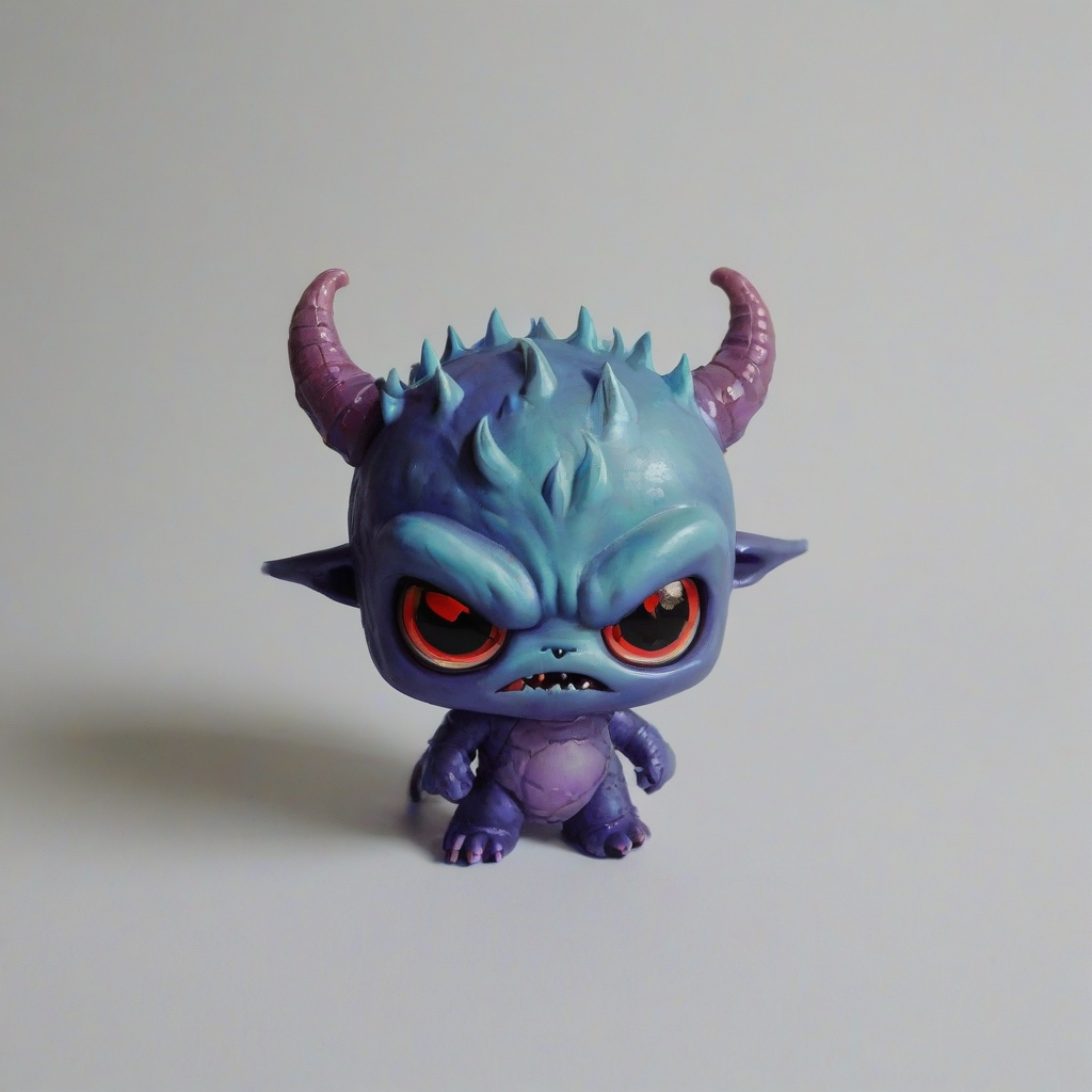 chibi - anime style evil monster, on a plain white background, even lighting