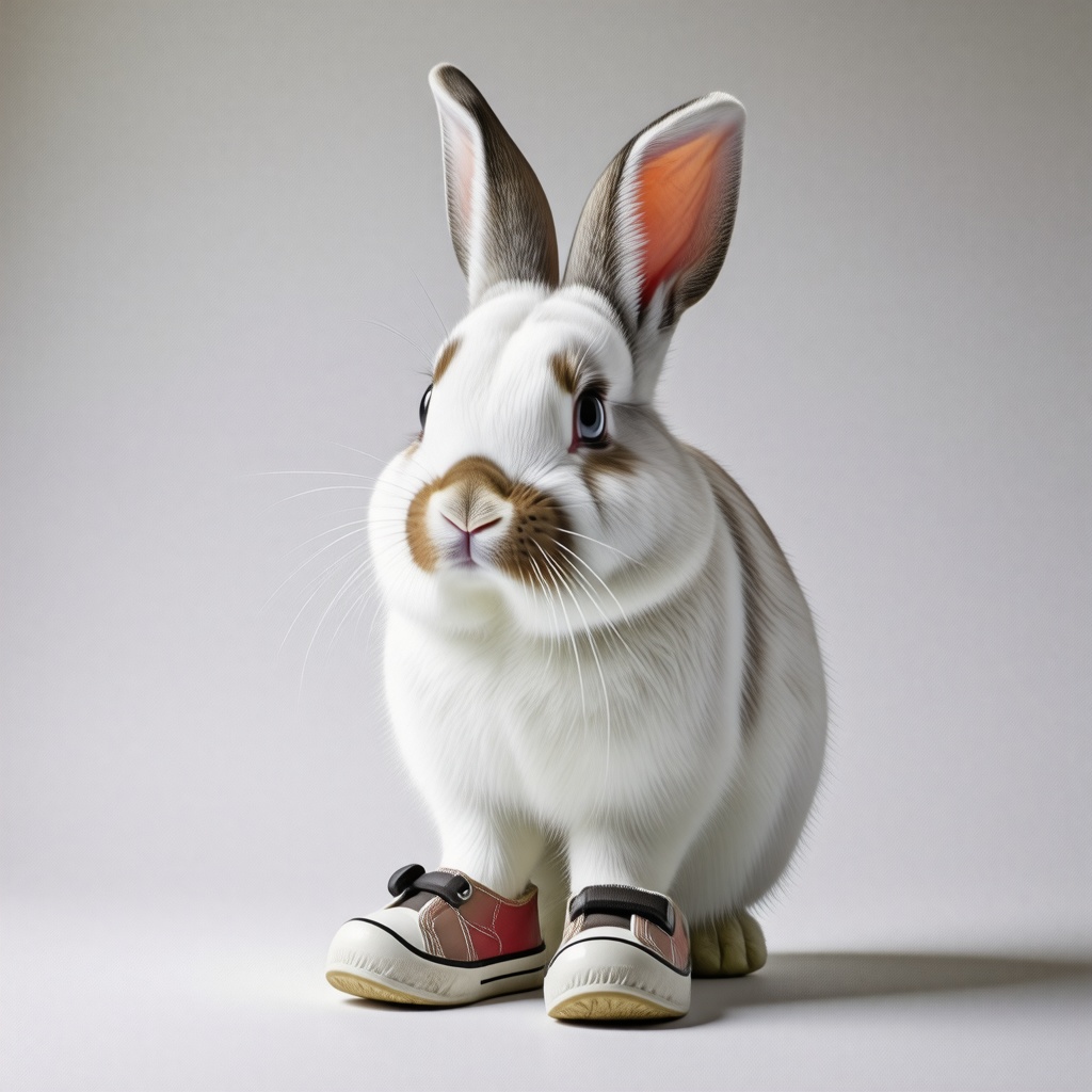 Rabbit wearing shoes