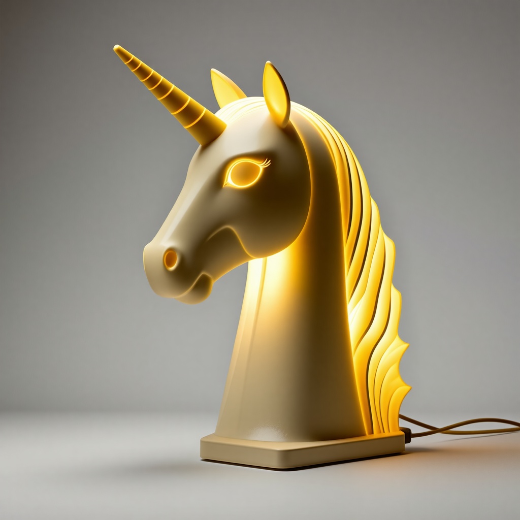 a lamp that looks like a unicorn's head