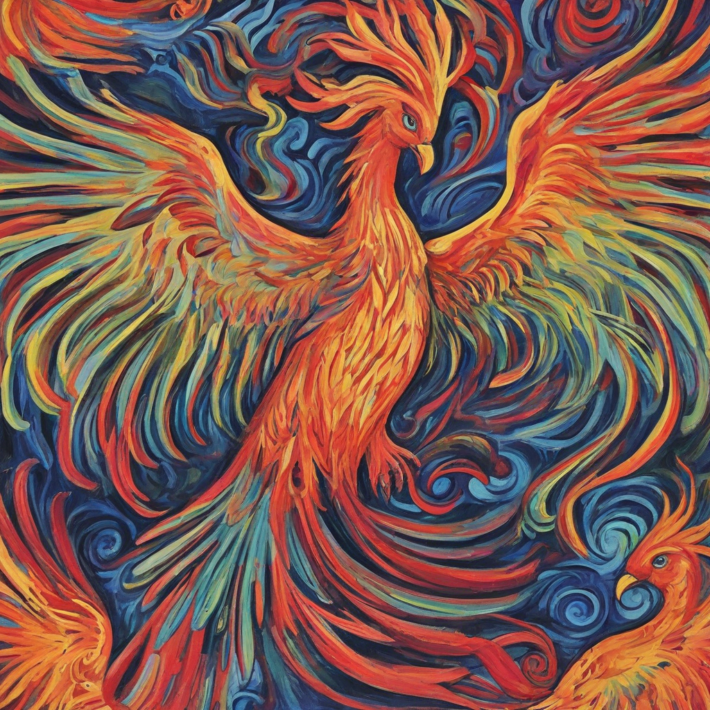 Fauvism style of a phoenix