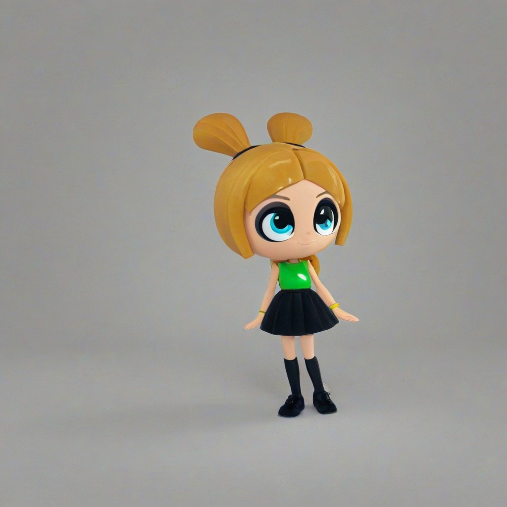 Powerpuff Girl style character, on a plain white background, even lighting