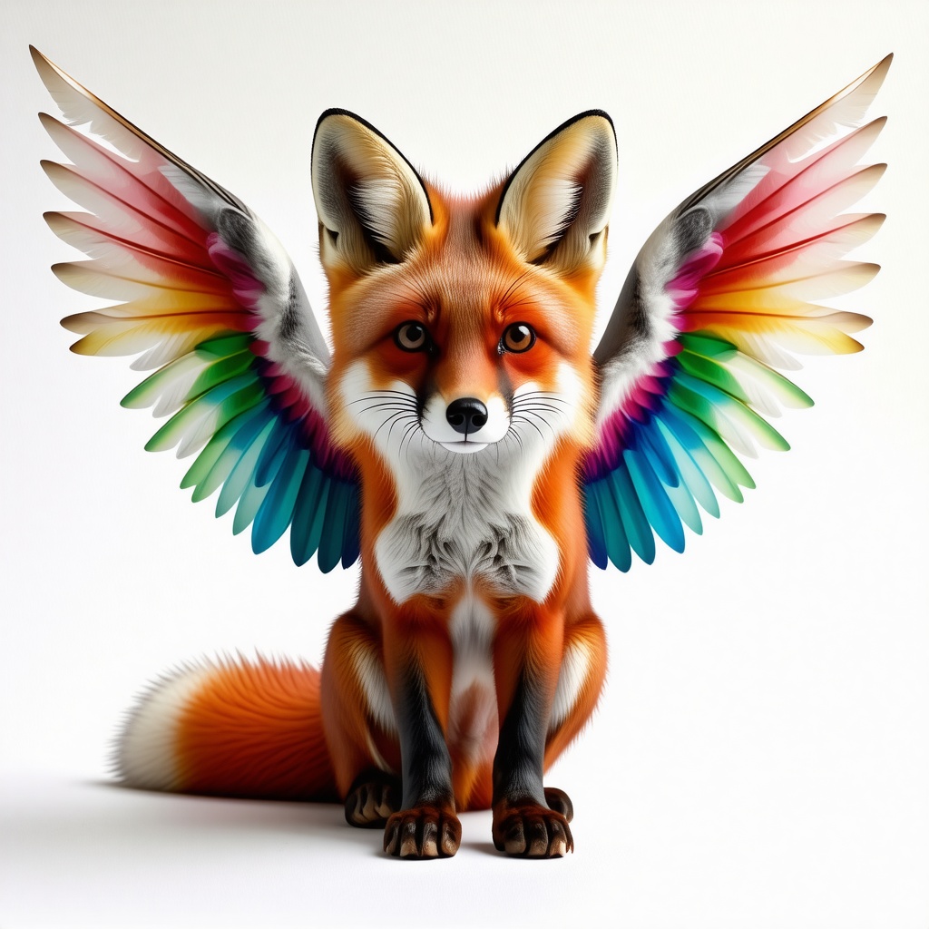 fox with rainbow wings