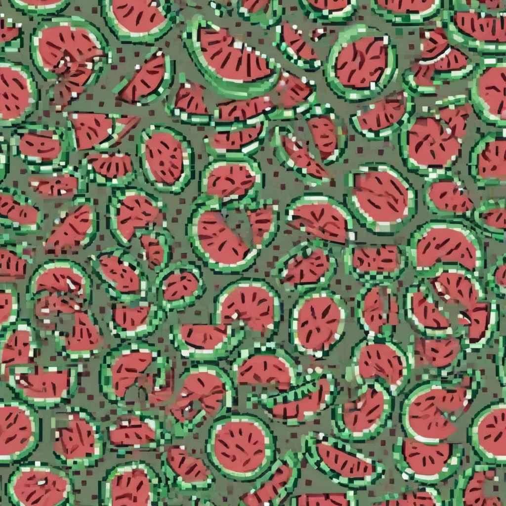 Pixel art of a watermelon