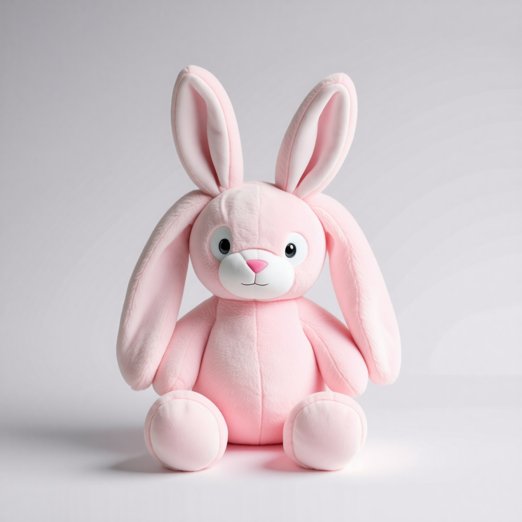 light pink rabbit stuffed animal with long ears