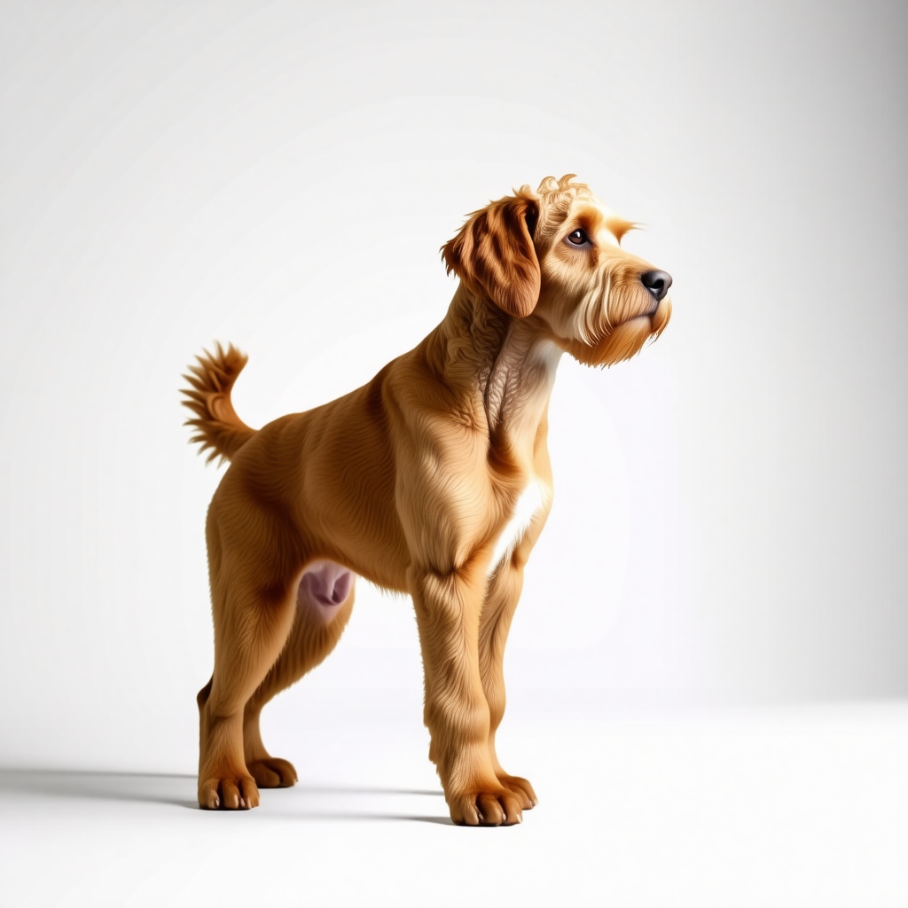 full body side view goldendoodle