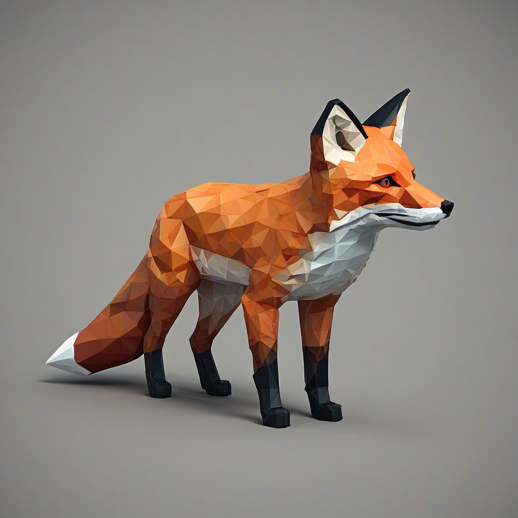 Low Poly style red fox