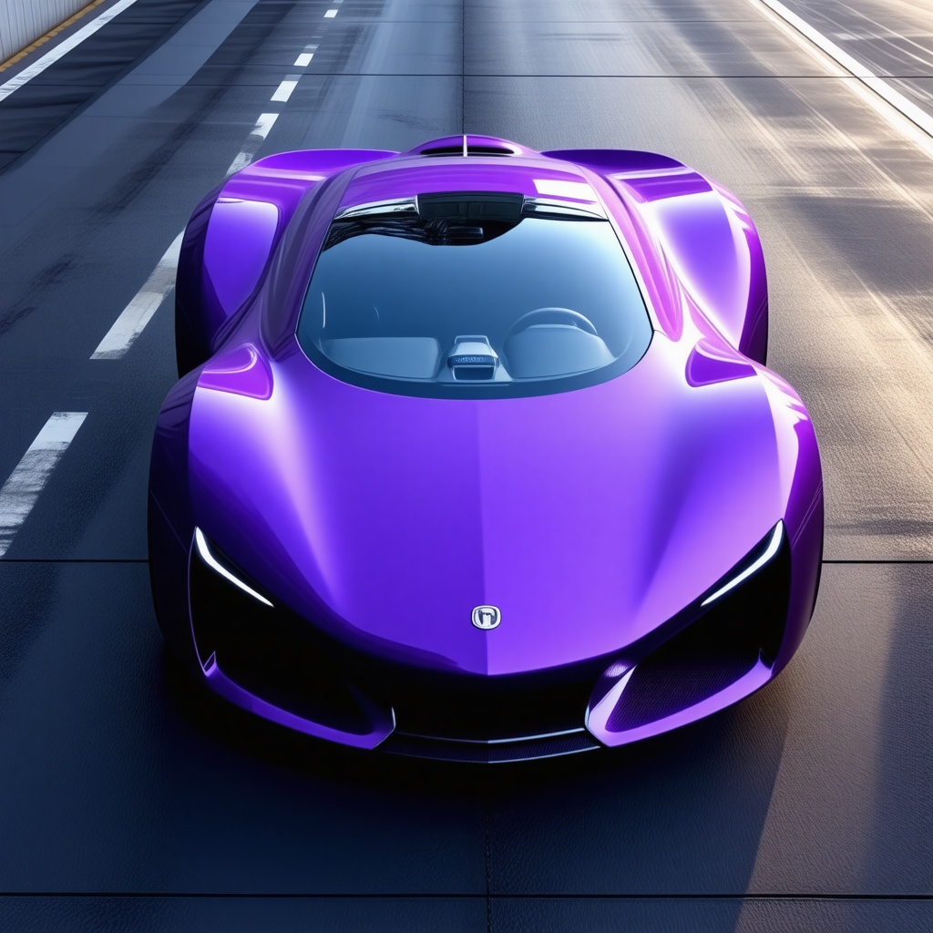 a sleek, futuristic purple car