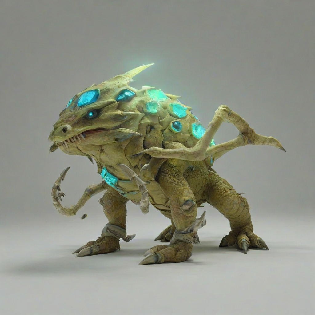 Zelda like creature, bright lighting, on a plain white background, even lighting