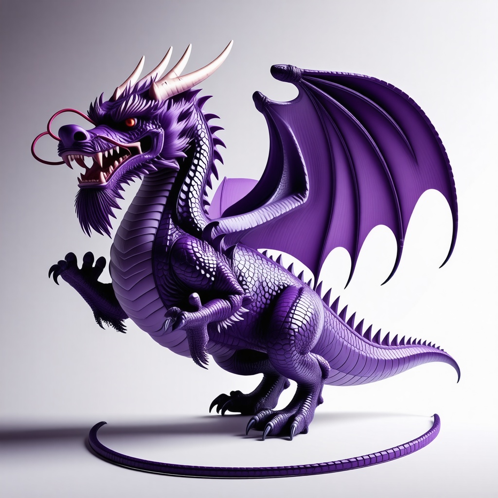 Huge purple dragon full body