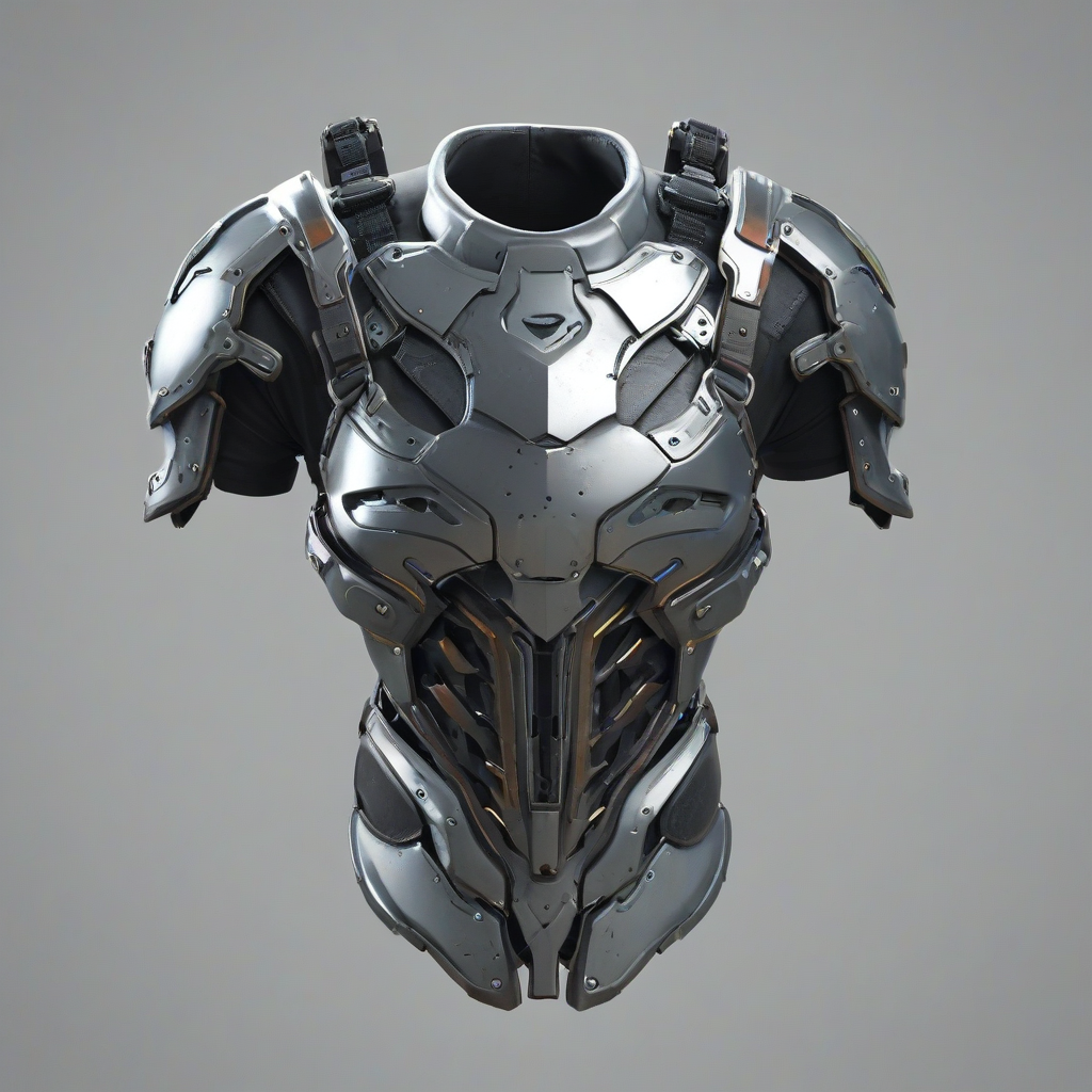 game asset style cyberpunk shoulder armor, on a plain white background, even lighting