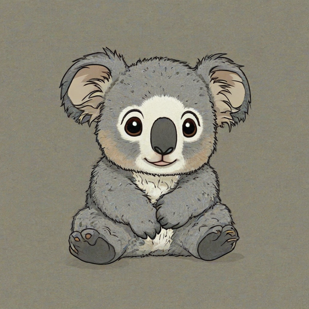 Ghibli style of a baby koala