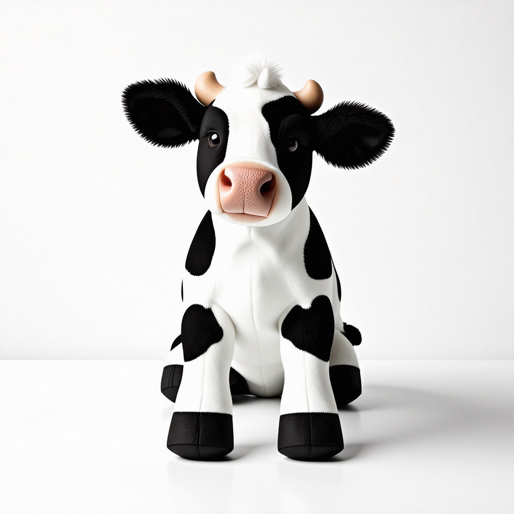 stuffed animal black and white cow