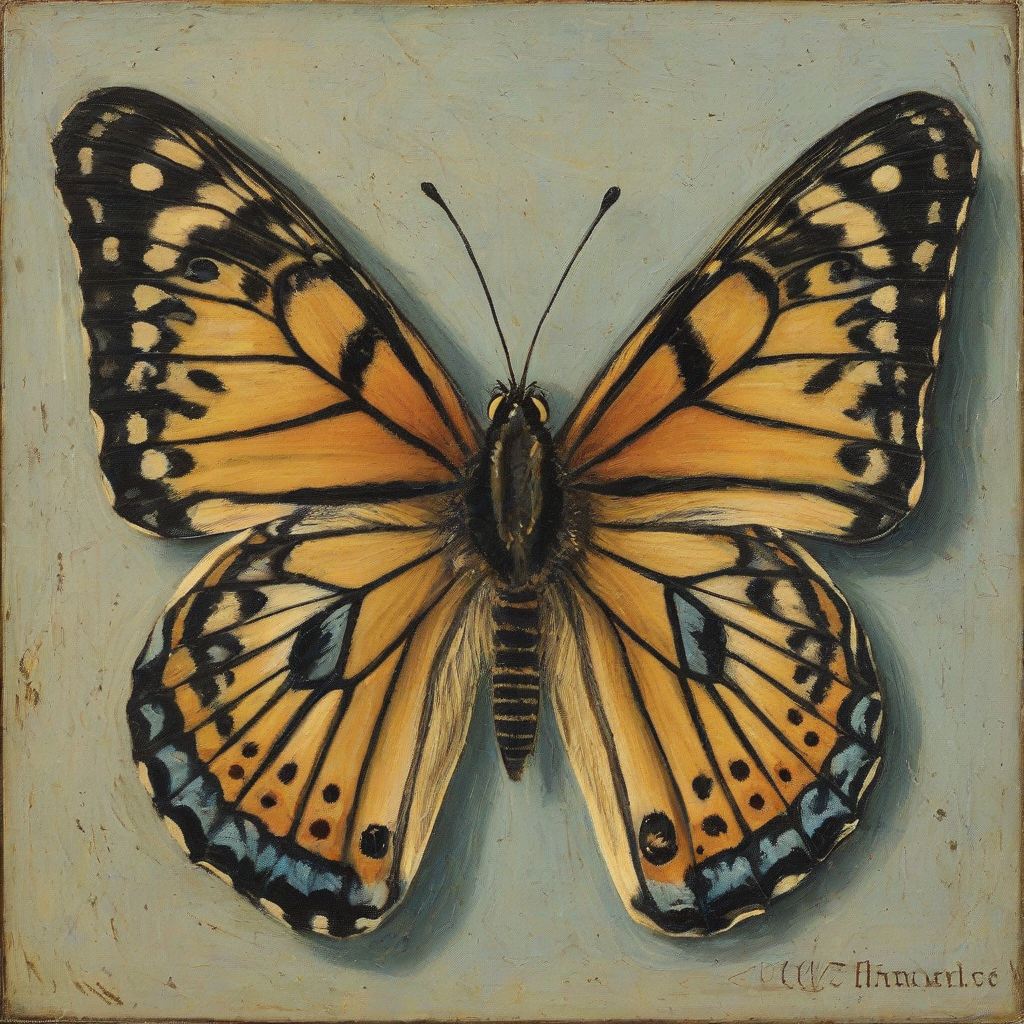 Renaissance painting of a butterfly