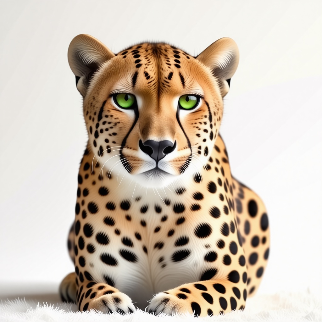 gold cheetah with green eyes