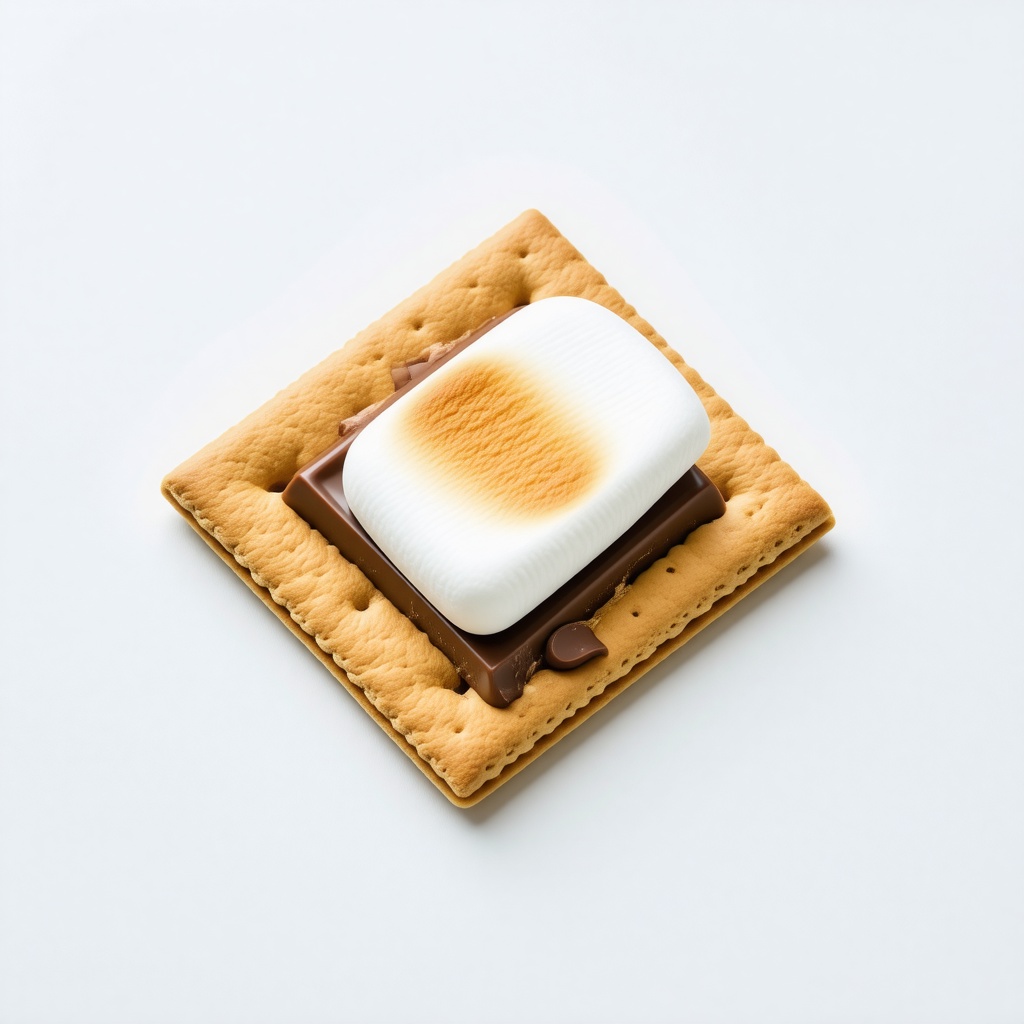 graham cracker with piece of chocolate in it with a marshmallow and a graham cracker on top