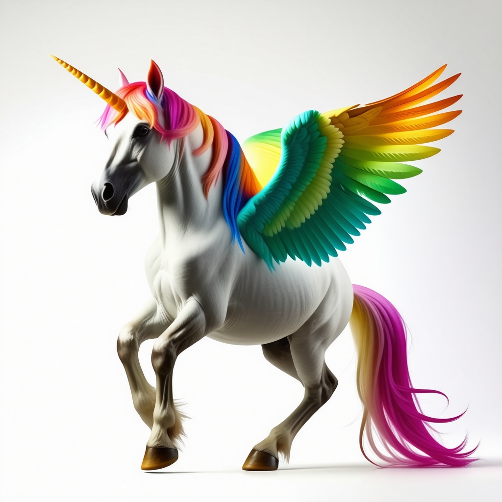rainbow unicorn with wings