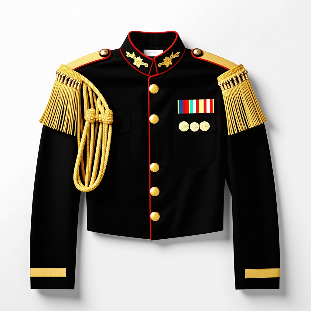 military jack with gold tassels on edge of shoulders
