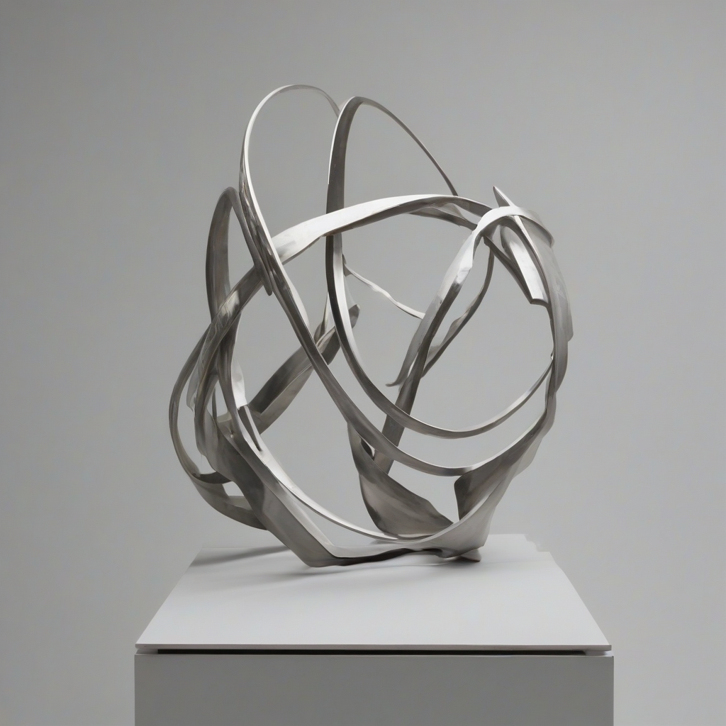 contemporary sculpture, on a plain white background, even lighting 
