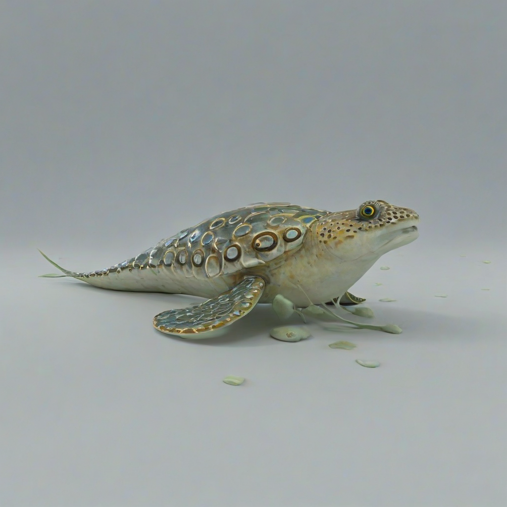 3d cartoon sea creature, on a plain white background, even lighting