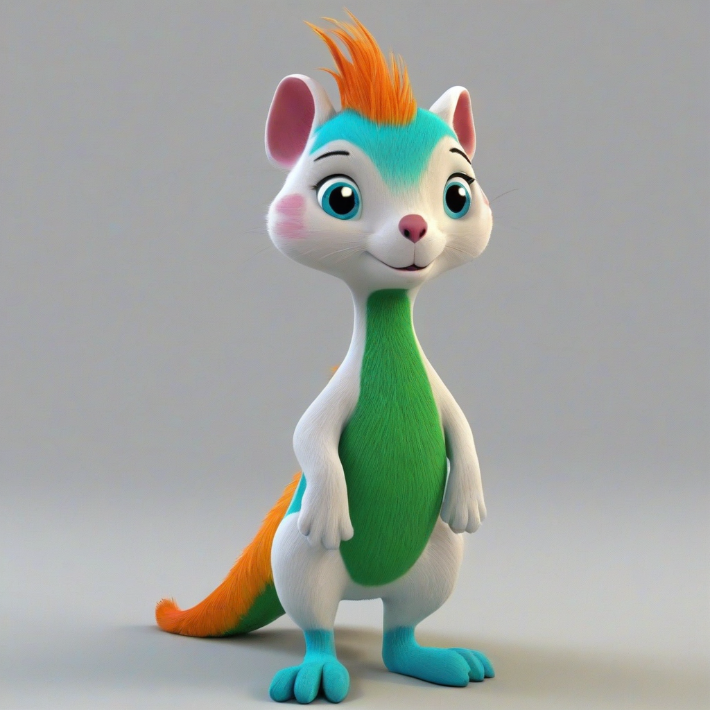 3d cartoon, single cute storybook animal, vivid colors, on a plain white background, even lighting