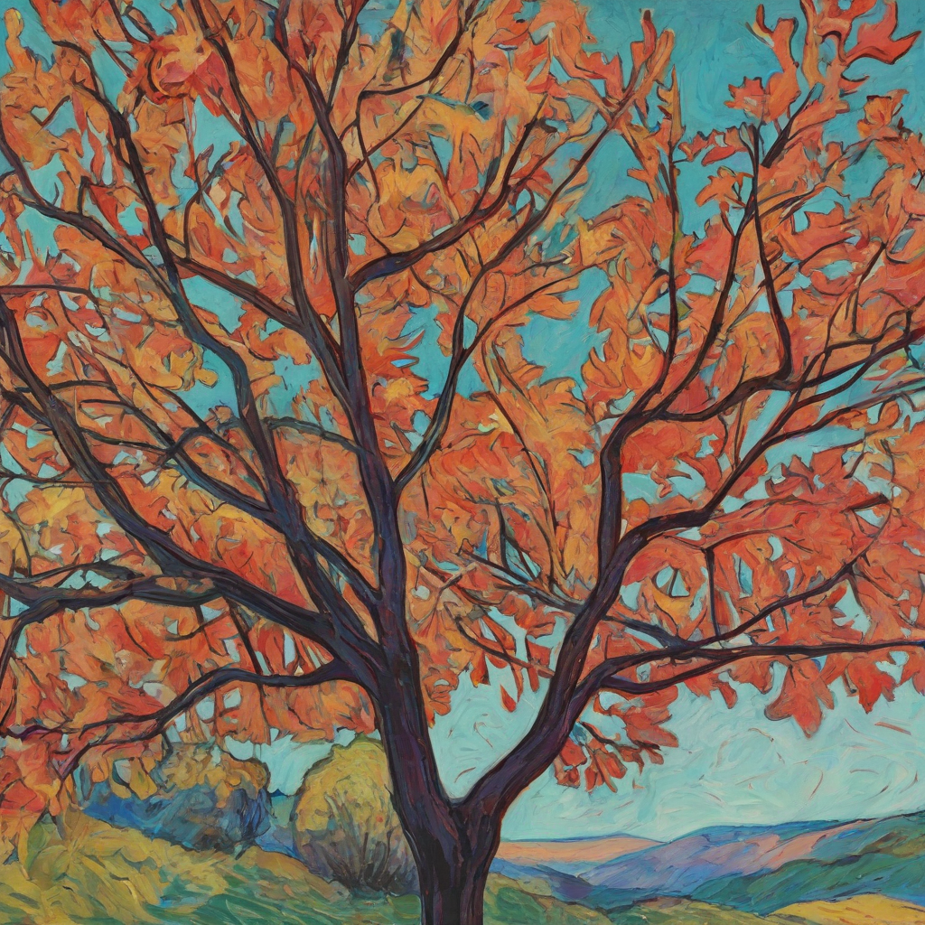 Fauvism style of a maple tree