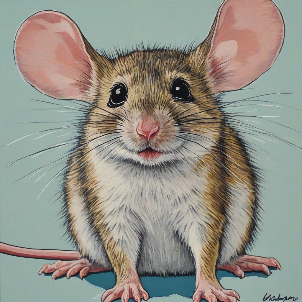 Pop art painting of a baby mouse