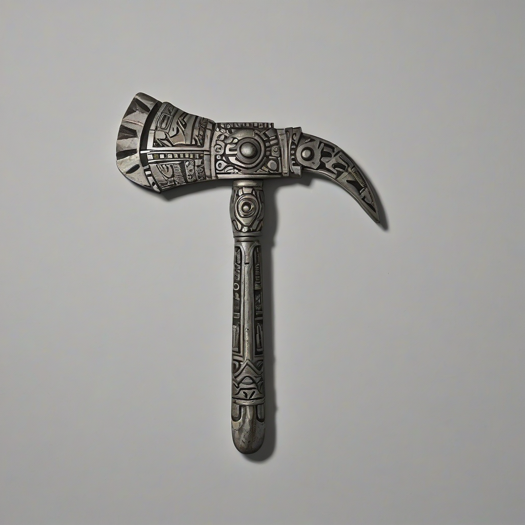 Aztec tool, bright lighting, on a plain white background, even lighting