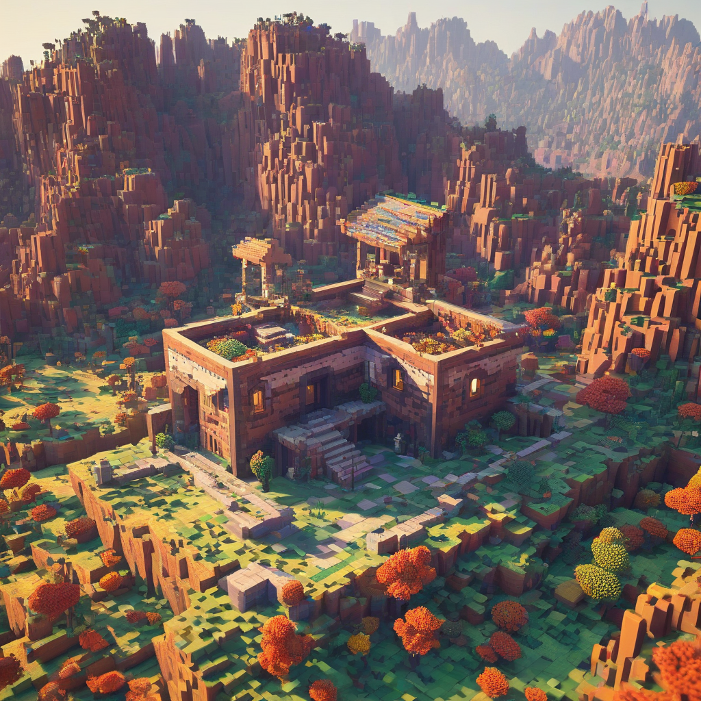 A voxel style cave house, full-body view, with a wide shot, featuring a small entrance, a cozy interior, and a landscape of blocky, pixelated mountains in the background, on a plain white background, with warm lighting and vibrant colors, in a voxel art style, on a plain white background, even lighting