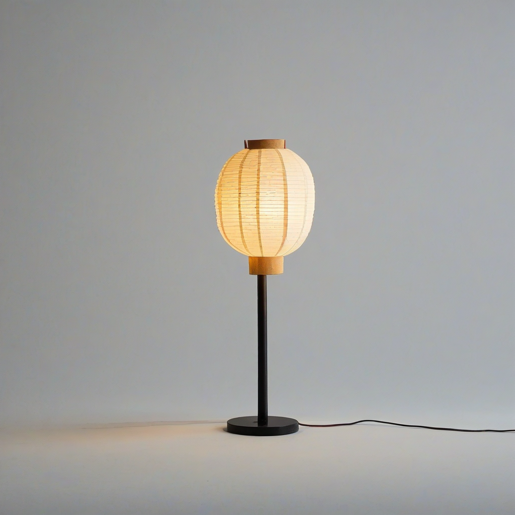table top paper lantern lamp, on a plain white background, even lighting