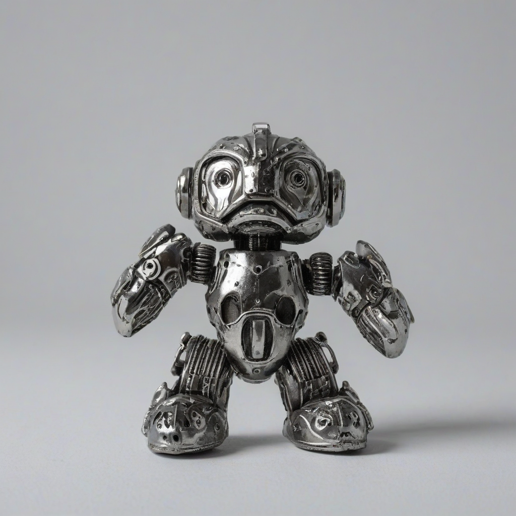 kids toy made of metal, on a plain white background, even lighting