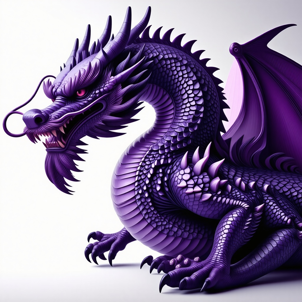 Huge purple dragon full body