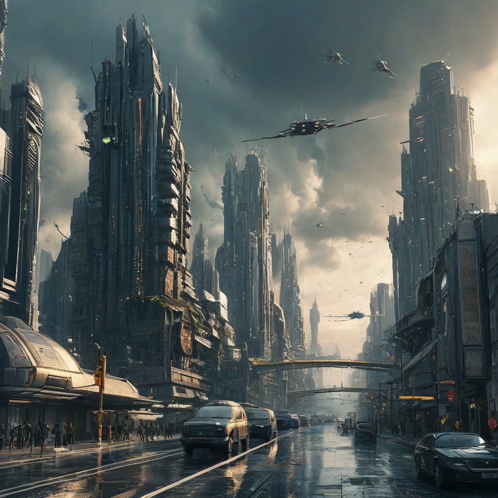 Stormpunk of a futuristic city