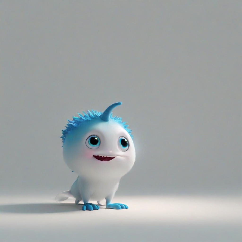 3D animation, cute, mystical creature, short body, rounded features, bright lighting, on a plain white background, even lighting