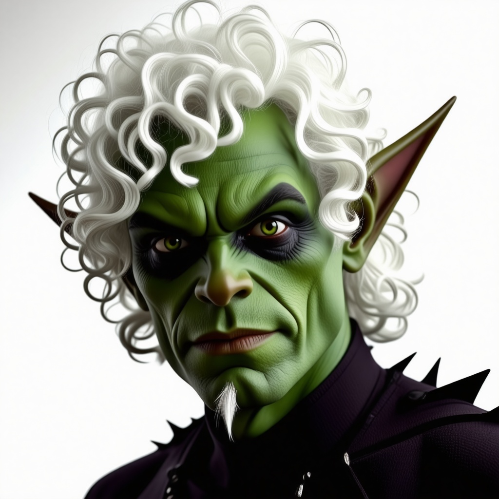 green goblin with white curly wig