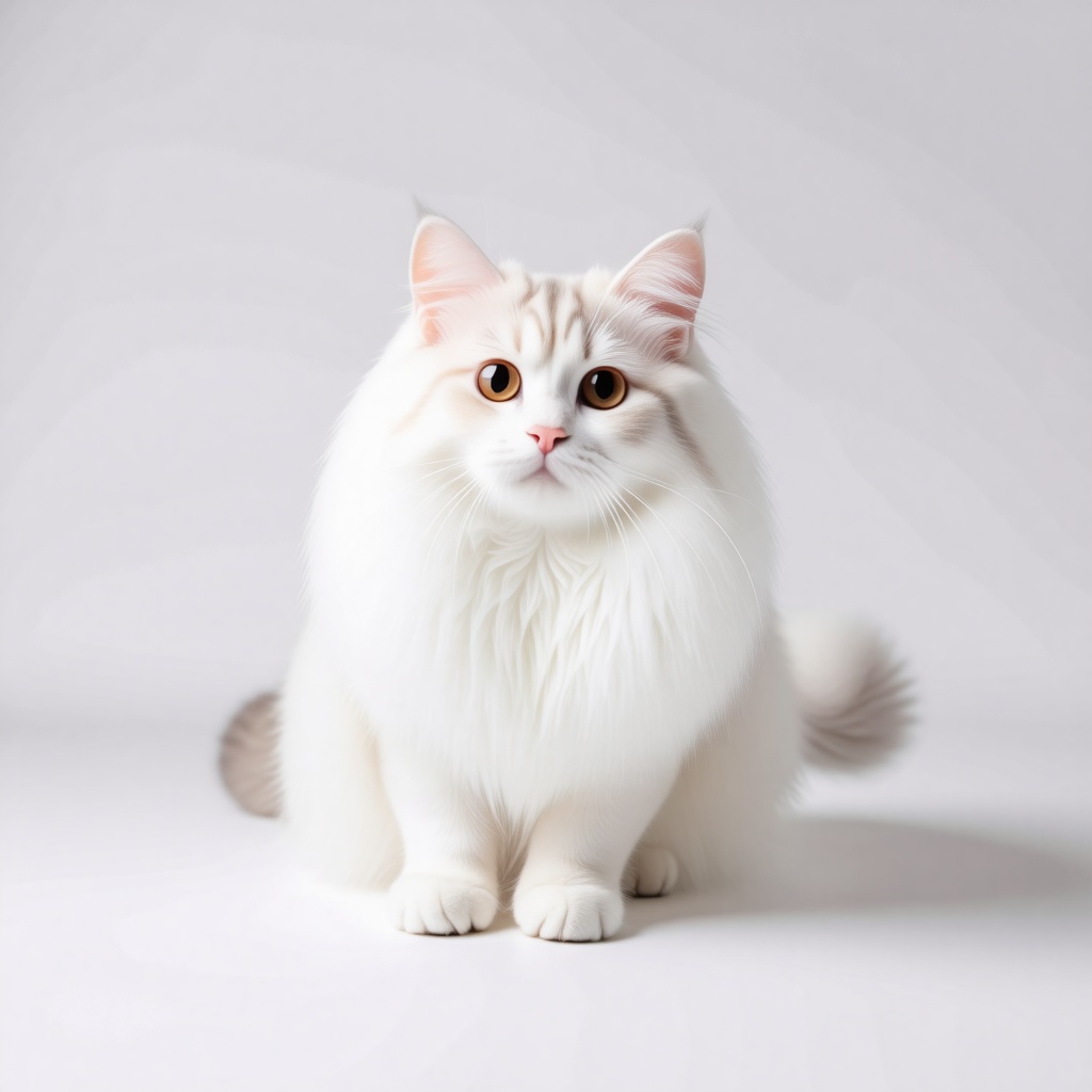 Fluffy white cat