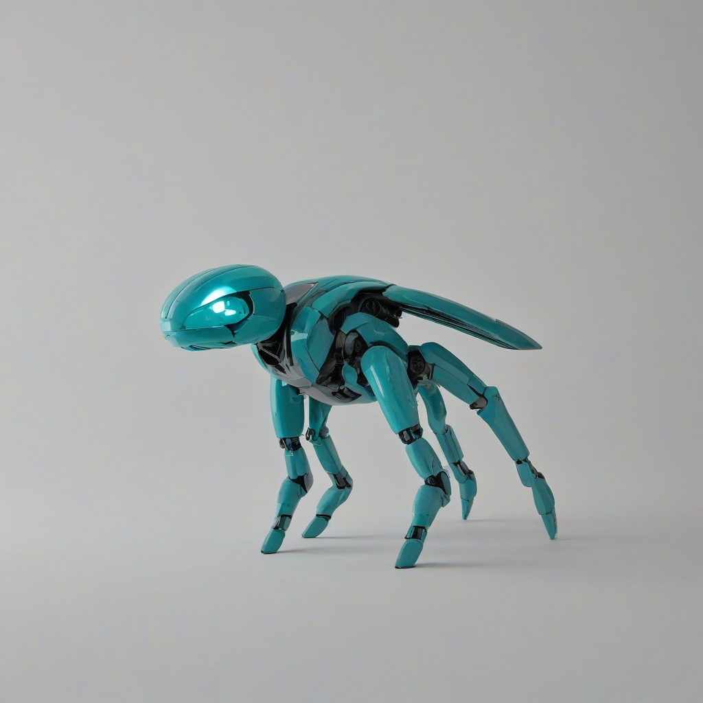 Turquoise wearable gadget, full-body view, on a plain white background, sci-fi style, on a plain white background, even lighting 