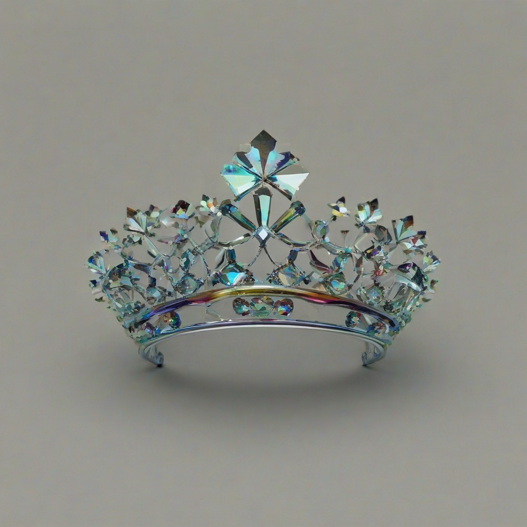 crown made from prismatic crystals, on a plain white background, even lighting
