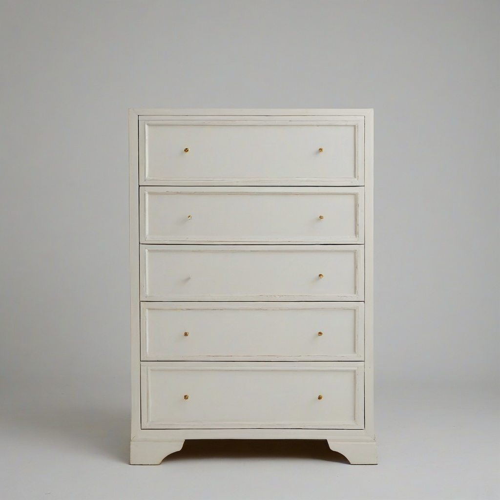 Ivory chest, minimalist style, full-body view, plain white background, on a plain white background, even lighting 