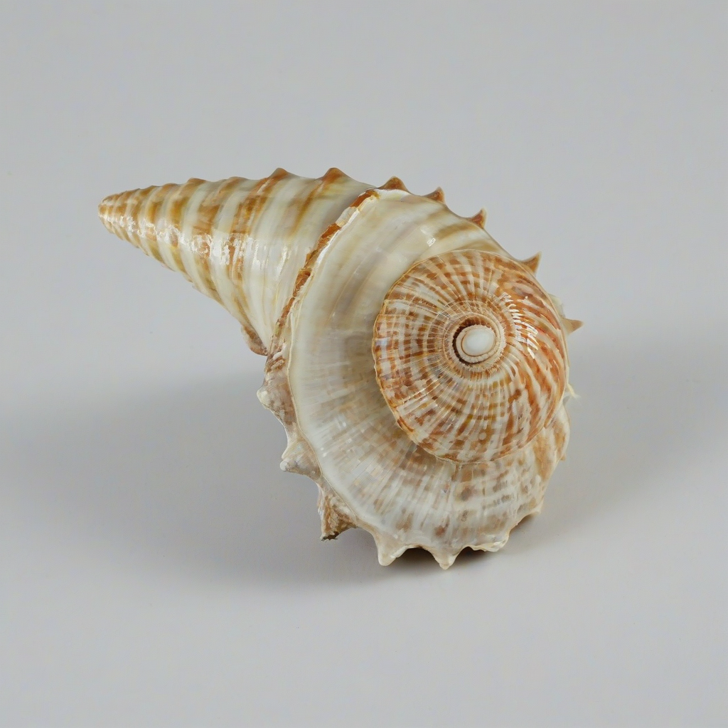 conch sea shell, on a plain white background, even lighting