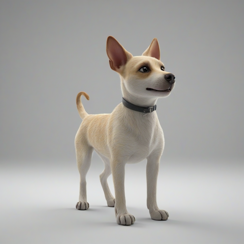 3d animation of a pet, on a plain white background, even lighting