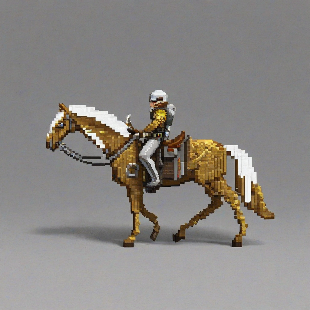 pixel art destrier, on a plain white background, even lighting