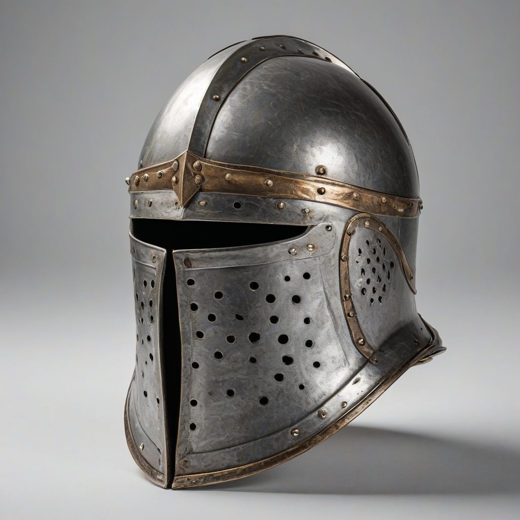 knight's helmet, on a plain white background, even lighting