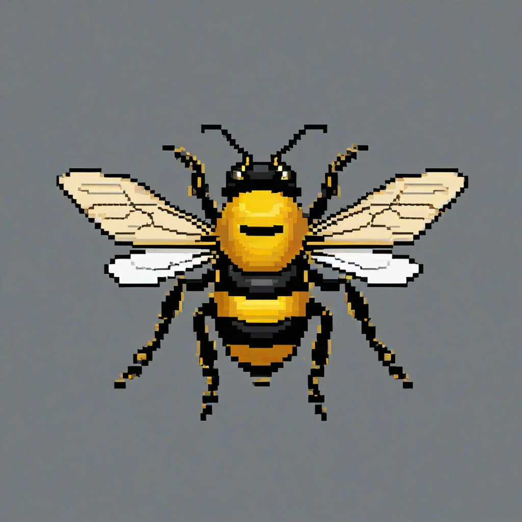 Pixel art of a bee
