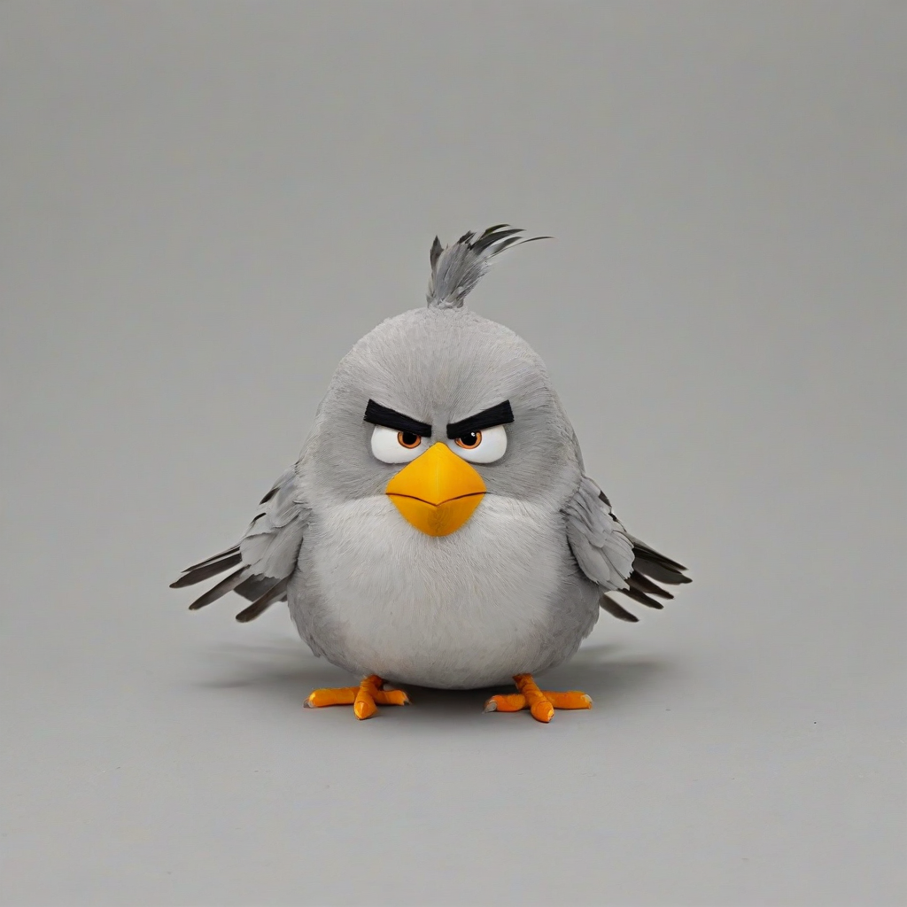 Angry Birds style animal, on a plain white background, even lighting