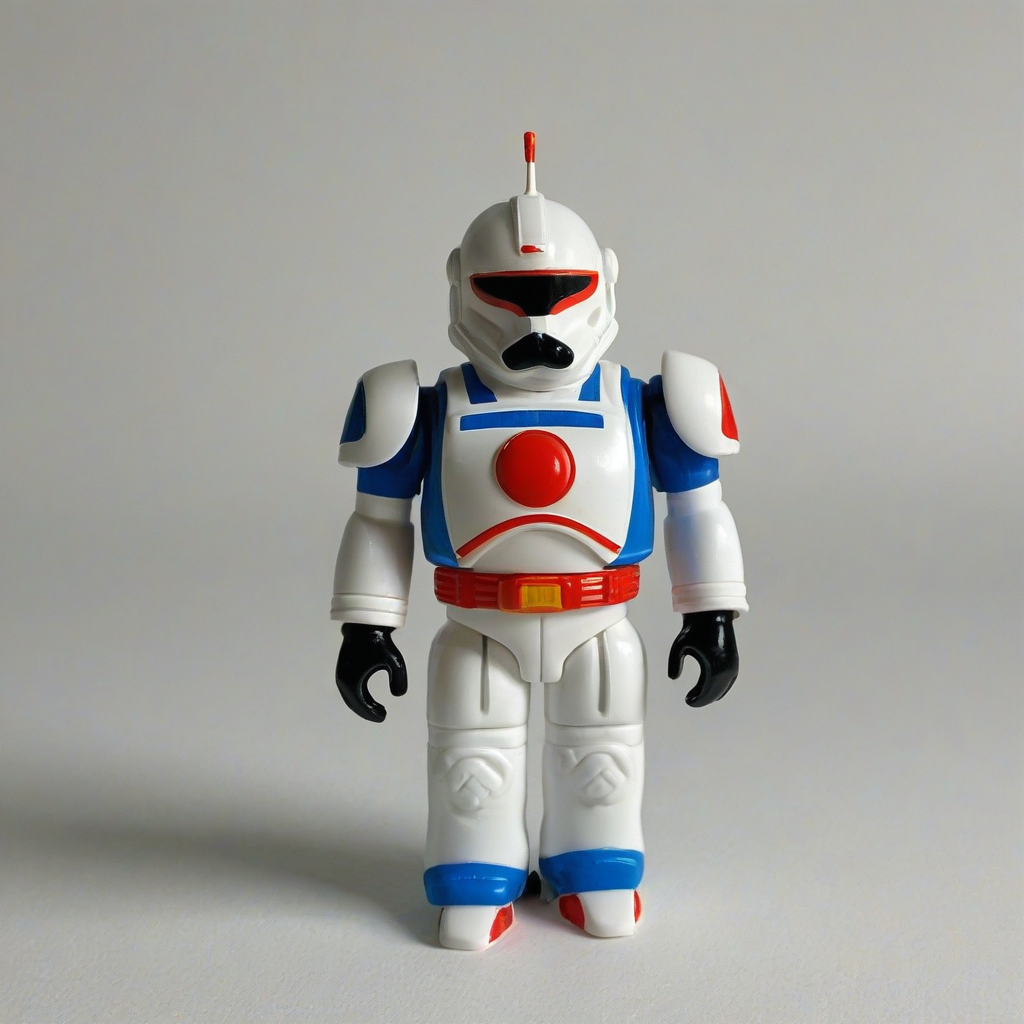 1980's Plastic toy, on a plain white background, even lighting