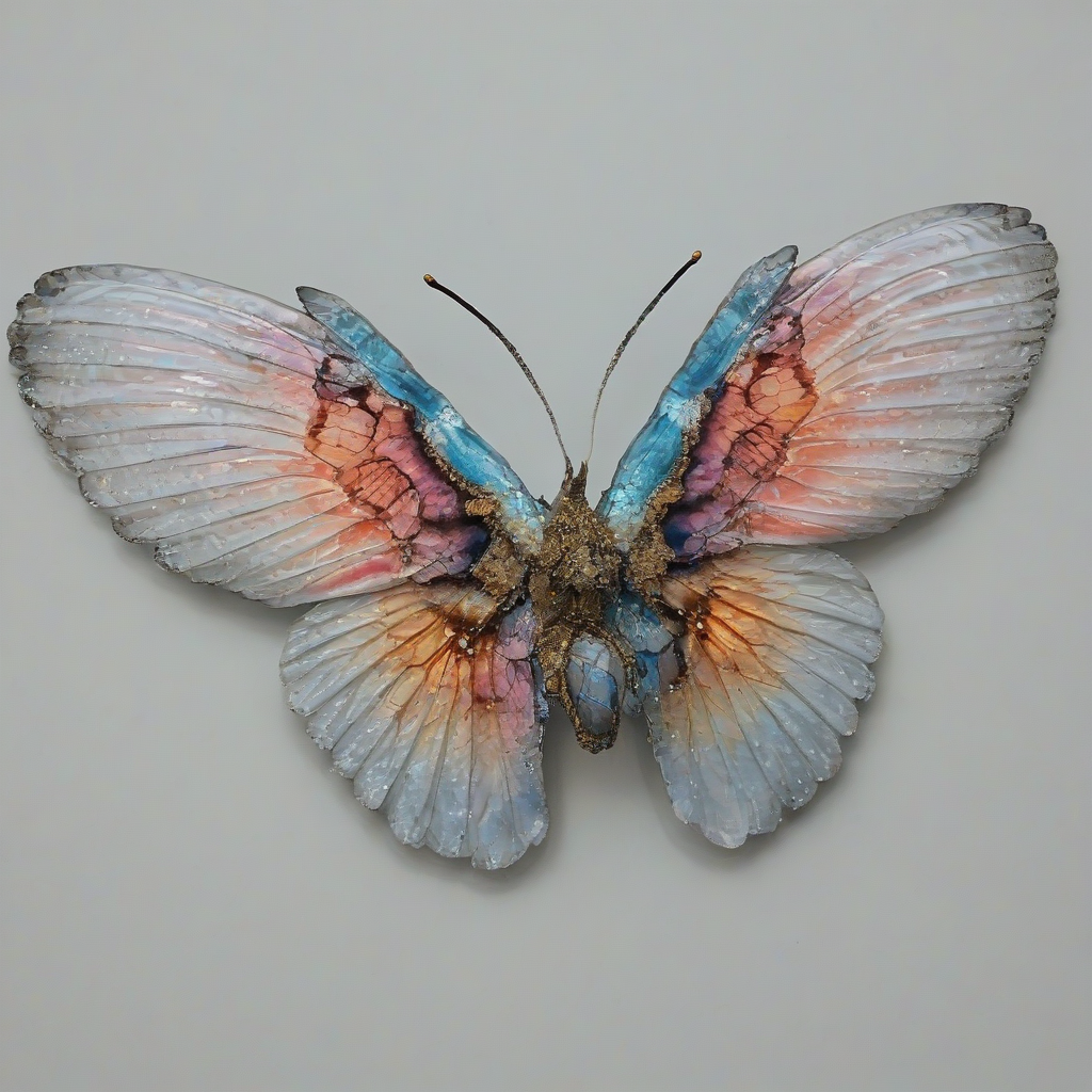 geode colored wings, only wings in the image, wide angle shot, bright lighting, on a plain white background, even lighting