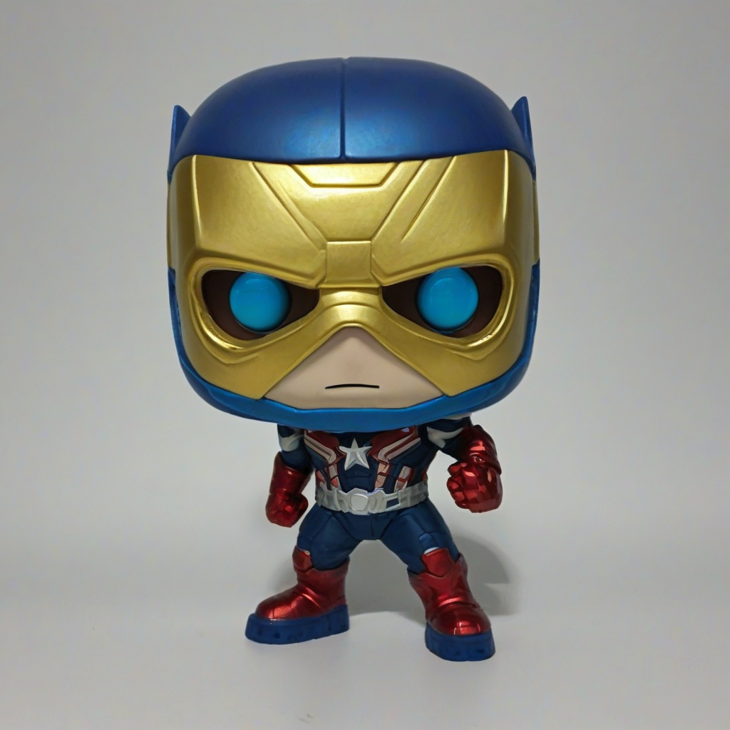 funko pop style avengers mask, on a plain white background, even lighting
