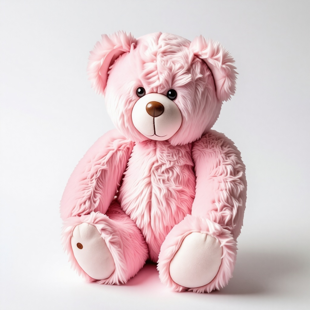 pink fuzzy teddy bear